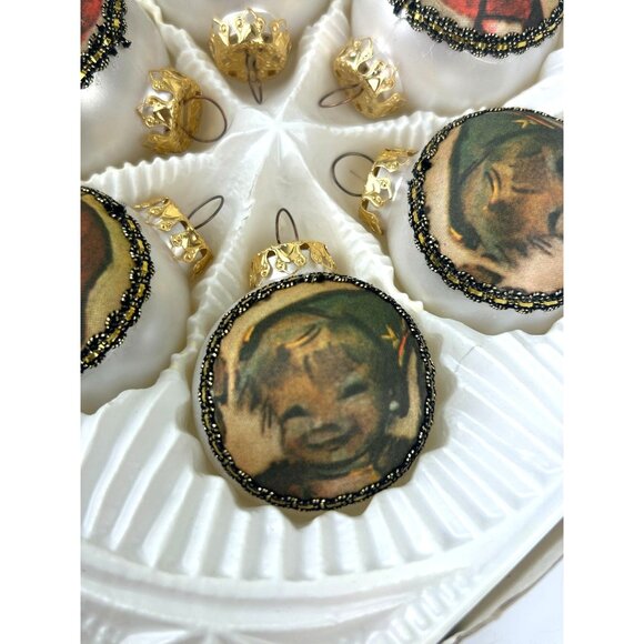 Hummel Set of 6 Vintage Christmas Ball Ornaments West Germany Original Box Decor - Picture 9 of 15